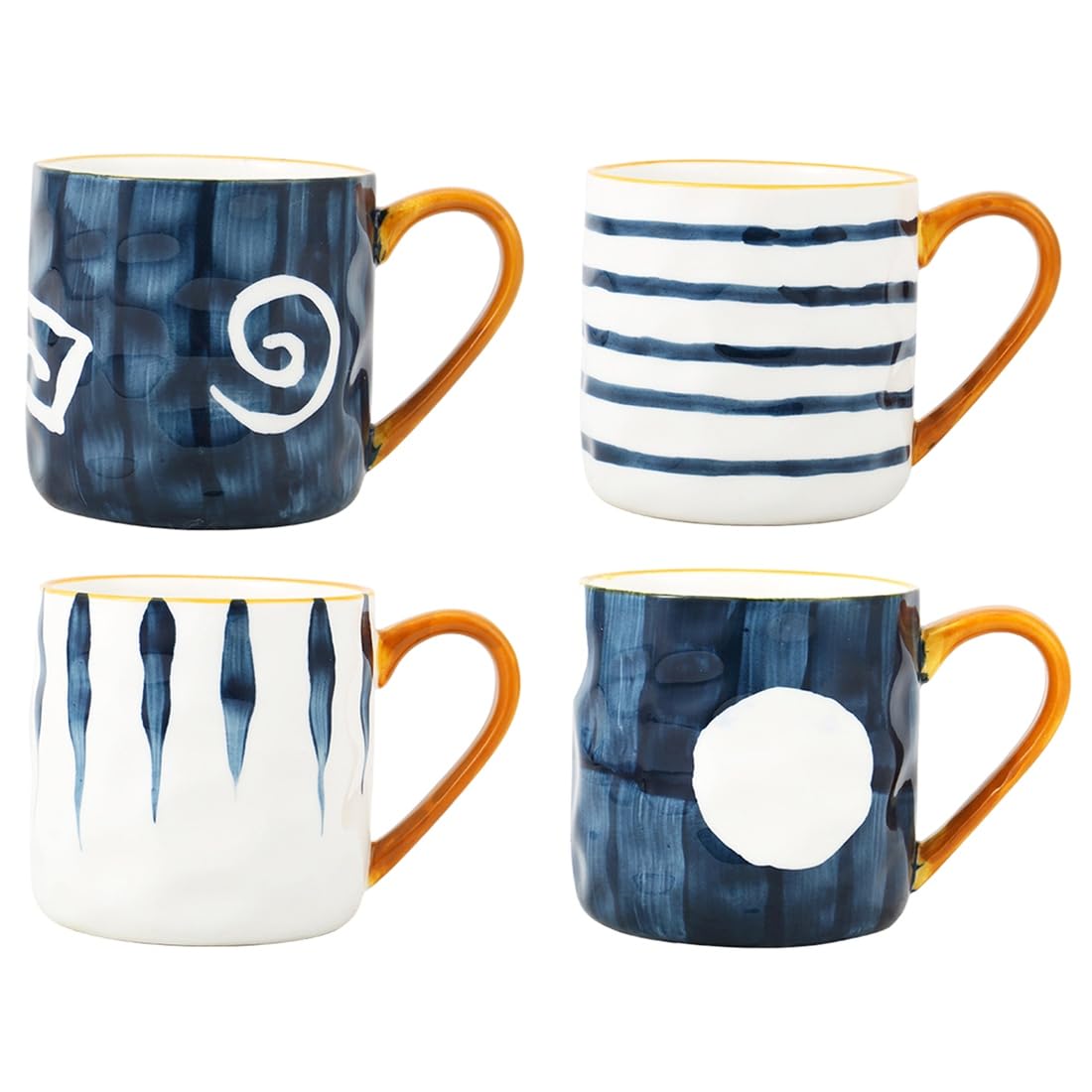Hndhbfgrt Ceramic Coffee Mug Breakfast Milk Oats Cup with Handgrip Japanese Style House Drinkware Gift