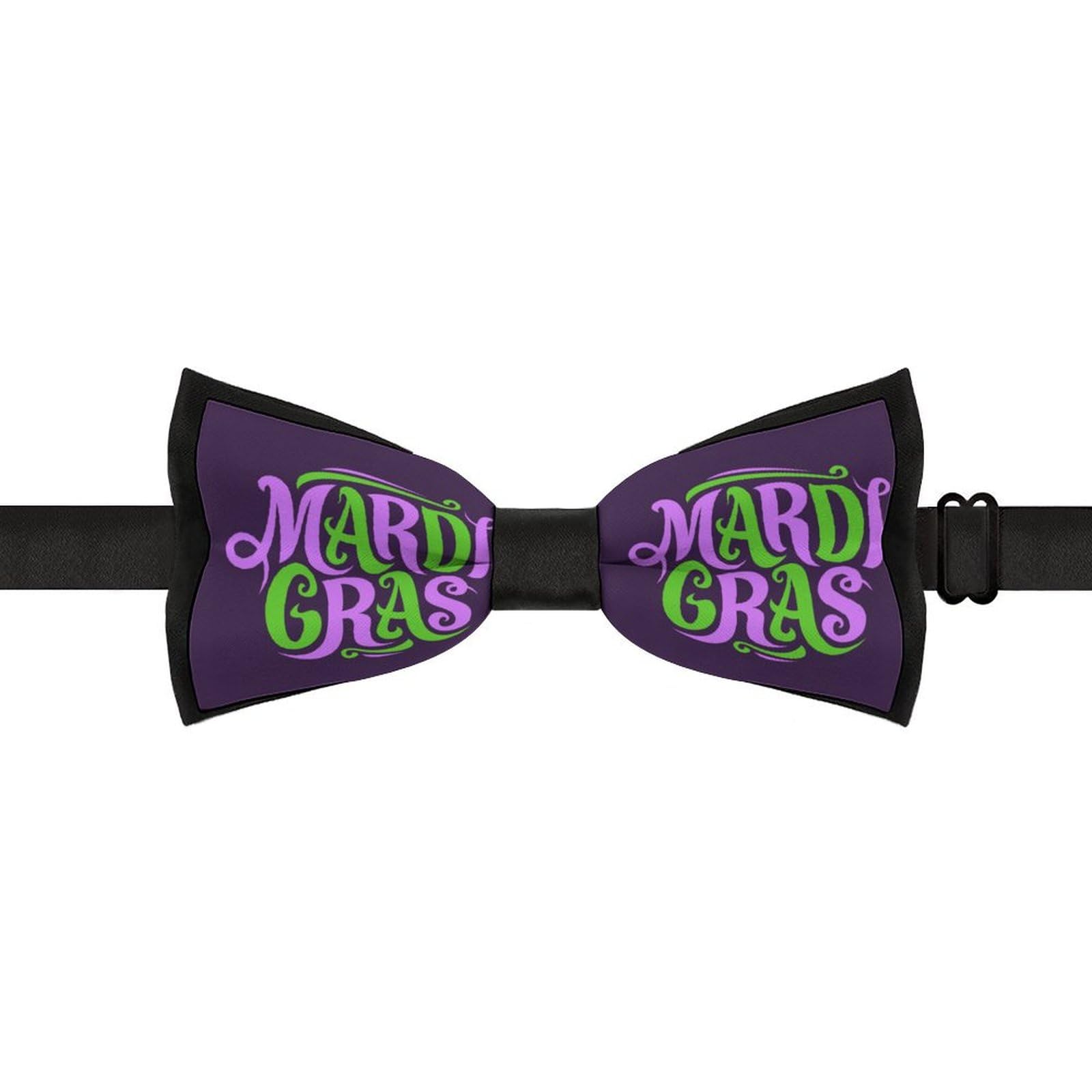 Mardi Gras 2023 Bow Tie for Men Adjustable Necktie Funny Tie Neck Ties for Weddings Party