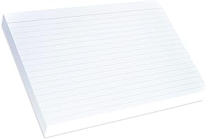 Ruled White Index Cards, Large File Lined Note Cards (5" x 7")