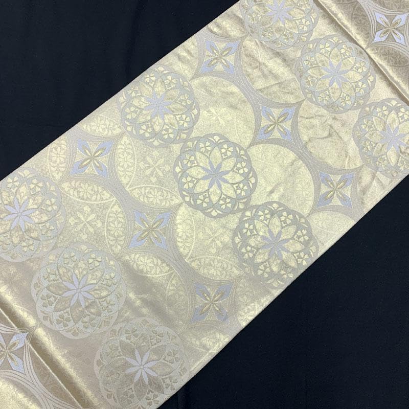 【最終値下げ】401my3◇西陣織 洋風 花 ロココ調 金糸 銀糸 袋帯◇美品 最終値下げ】401my3◇西陣織 洋風 花 ロココ調 金糸 銀糸 袋帯