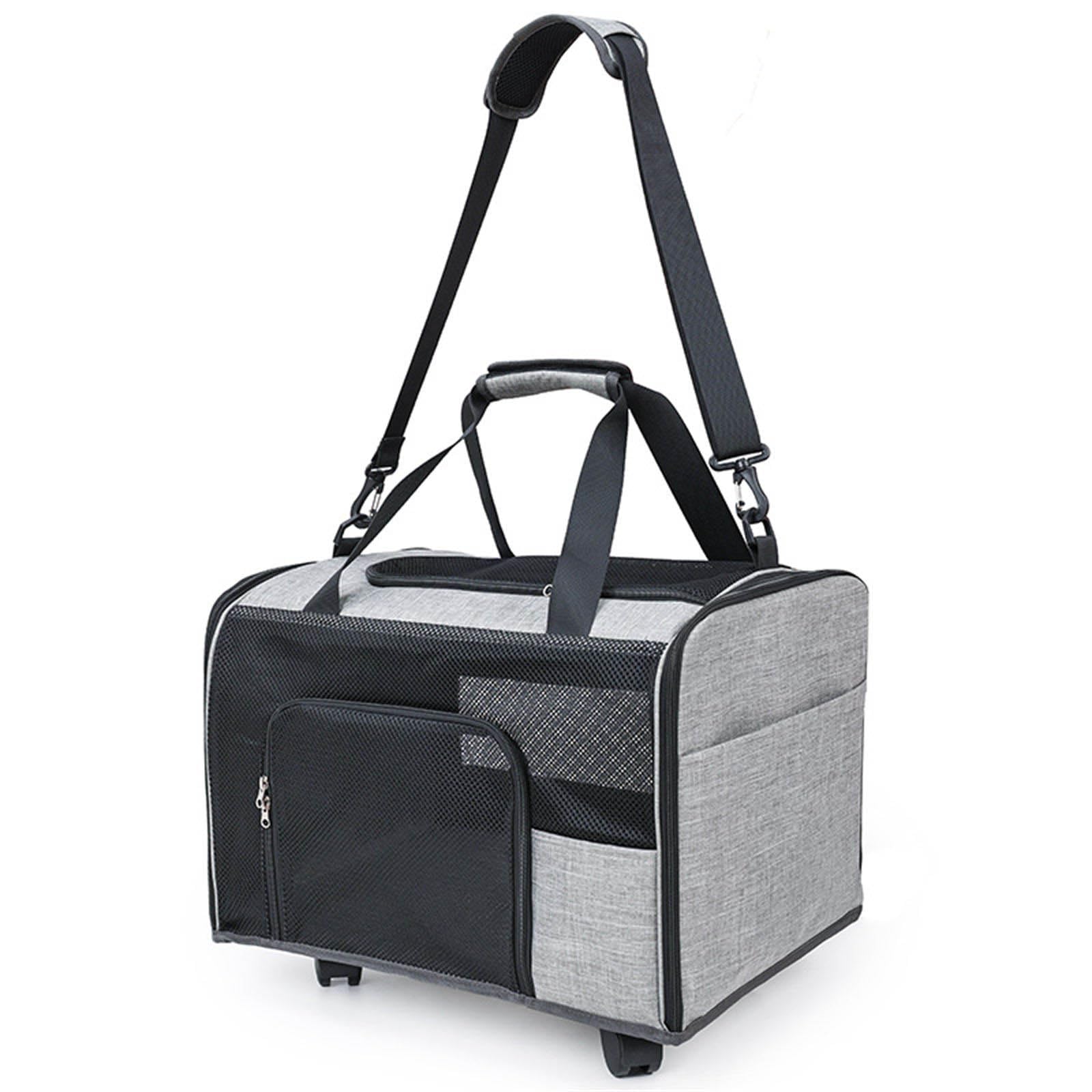 GRABAGECAN Pet Carriers Bag with Wheel Travel Bag for Cats Dog Practical Outdoor Camping Hiking Bag Cats Travel Case