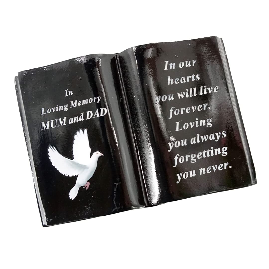 Angraves Multicolor Mum And Dad Dove Bird Peace Black Graveside Book Memorial Ornament