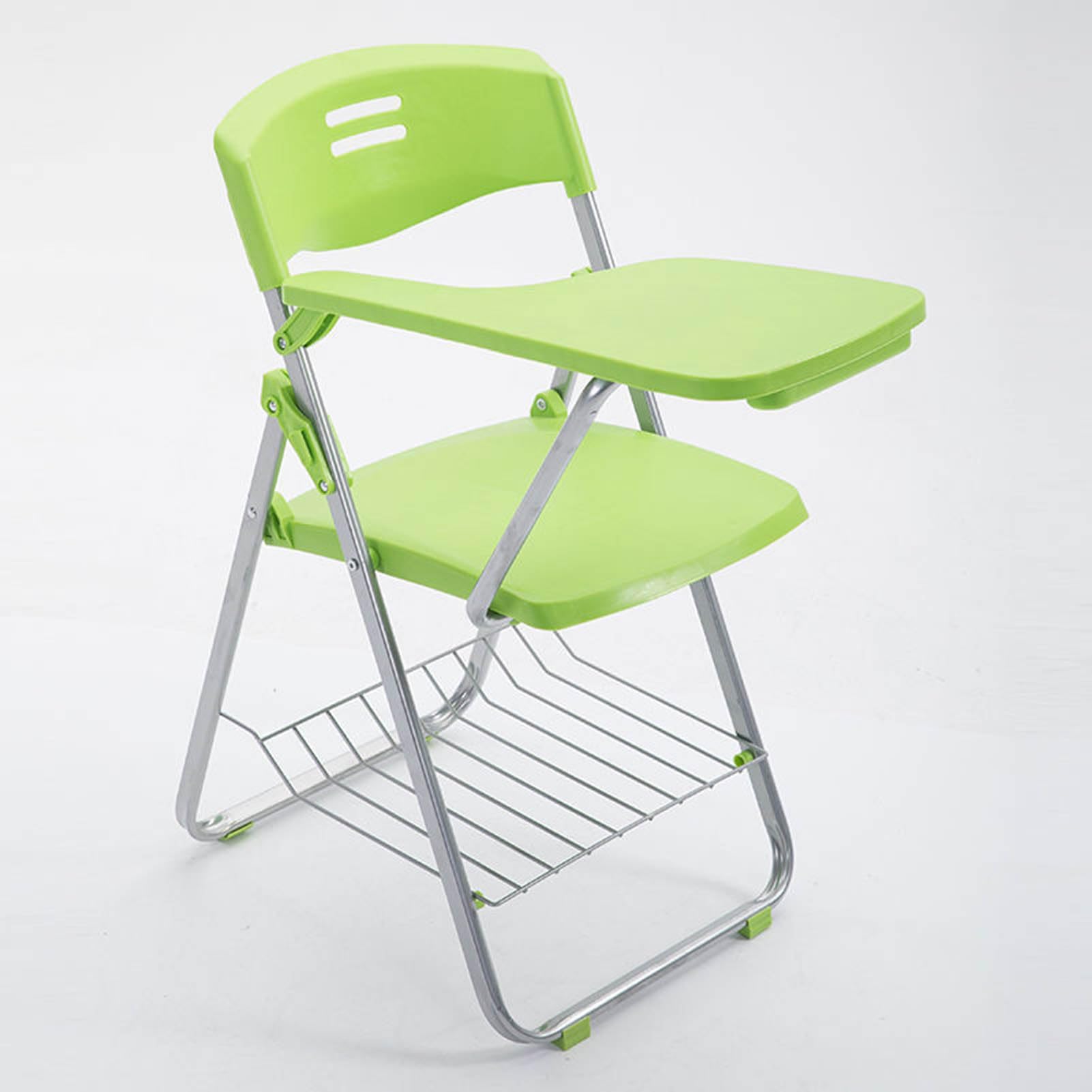 Portable Folding Conference Chair with Tablet Arm, Stackable Mesh Backrest & Padded Fabric Seat for Office, School, Classroom, Reception & Training
