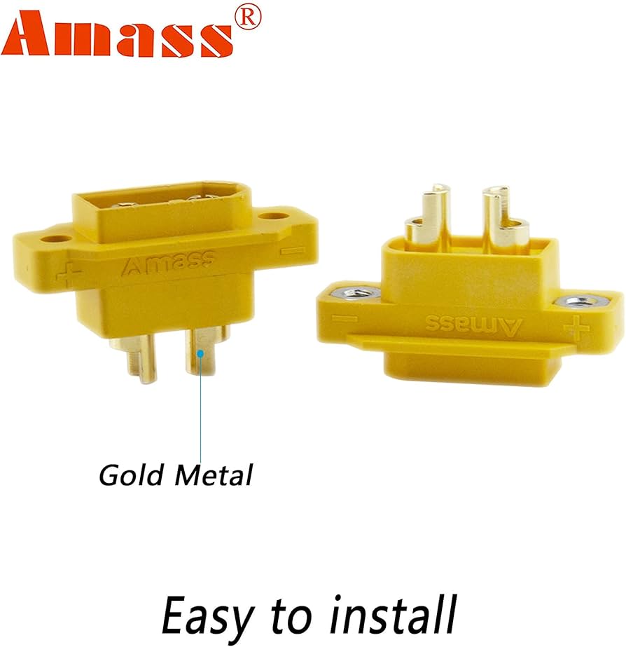 Amazon.com: 20Pcs Amass XT60E-M Connector XT60 Panel Mountable