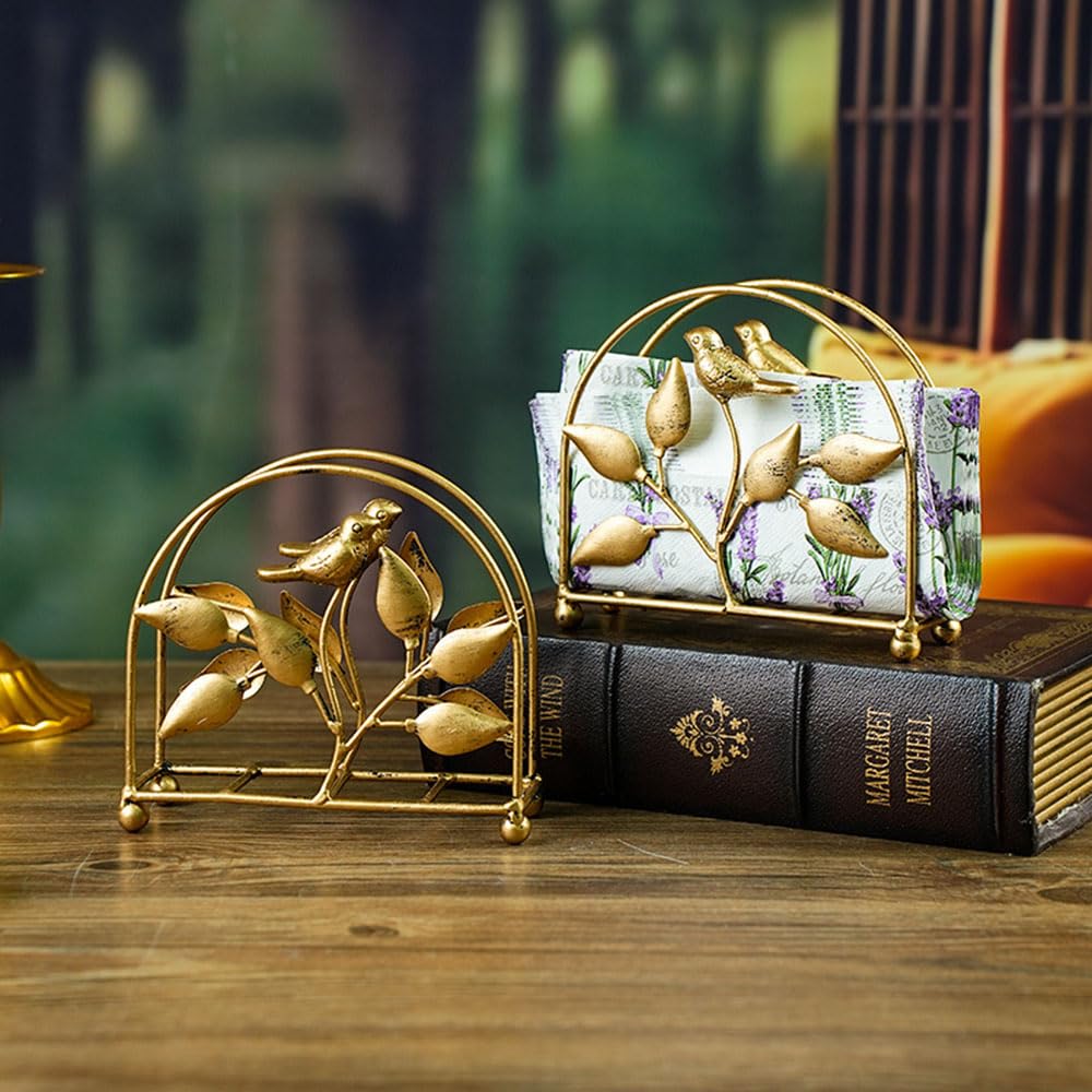 Servilletero: servilleteros para mesas, dispensador de papel de metal, soporte para toallas de papel de mesa de comedor para cocina y decoración de mesa (pájaro)