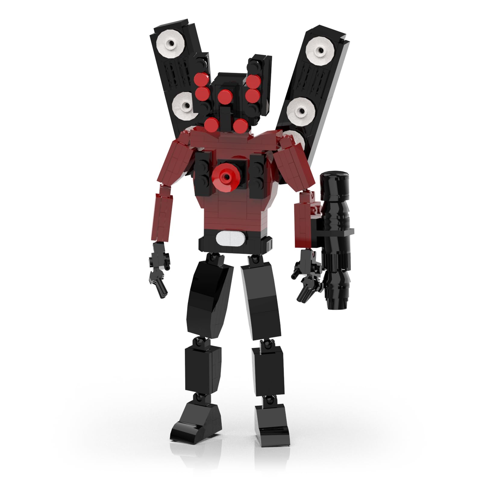 Skibidi Toilet Huge Speakerman Action Figure Building Kit, Skibidi Toilet Man VS Speakerman, Horror Game Model Collectible Toys, Anime Halloween and Birthday Gift for Kids Boys Fans (257Pcs)