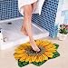 Ustide Sunflower Imprint Anti-slip Mat Cute Doormat Non-slip Bath Mat Colorful Handmade Floor Mats