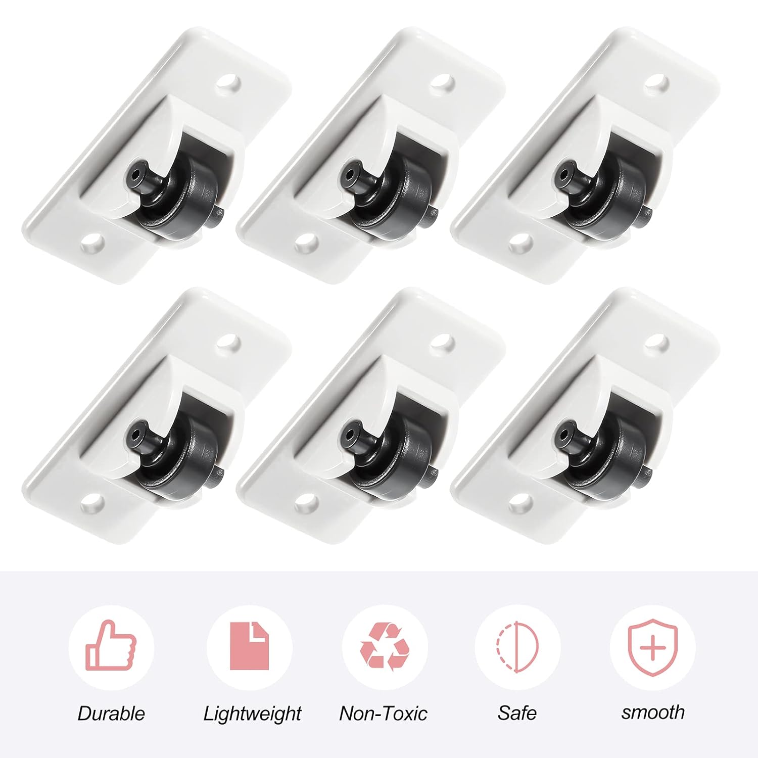 24 Pcs Self Adhesive Wheels Mini Fixed Wheels Caster Boxes Caster for Box Bottom Storage Rack DIY Toy Car Bin Storage(Classic Style)