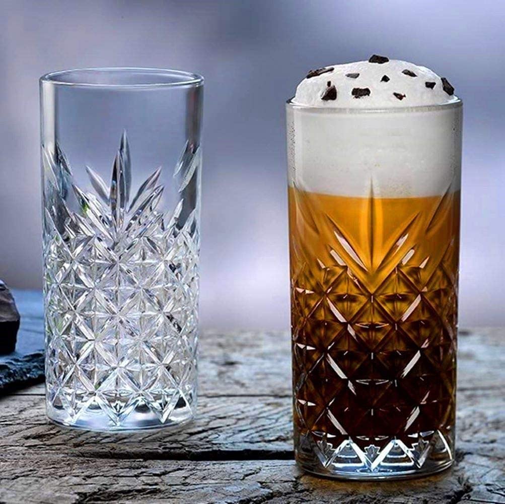 Ufrount Classic Juice Water Glass Set of 6 | Premium Highball Tumbler | Glasses 310 ml for Drinking Cocktail, Juice, Milkshake, Coke, Soda, Beer, Spirits (6, SQ u-)