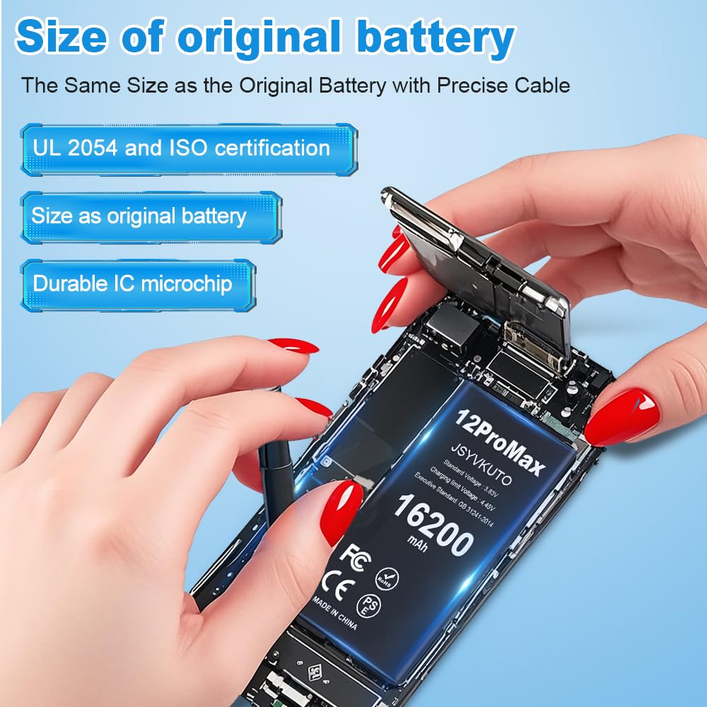 Amazon.com: JSYVKUTO 16200mAh Battery for iPhone 12 Pro Max, New 0