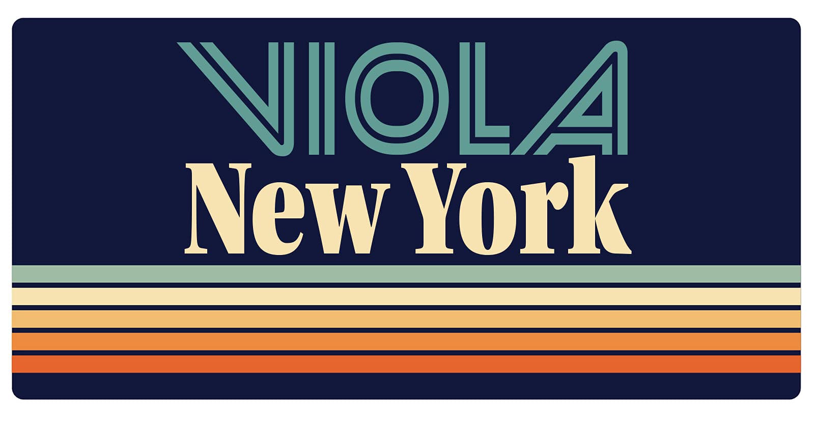 Viola New York 2.5 x 1.25-Inch Vinyl Decal Sticker Retro Design