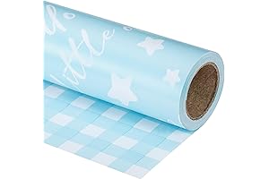 RUSPEPA Reversible Wrapping Paper Roll - Mini Roll - Baby Boy Blue...