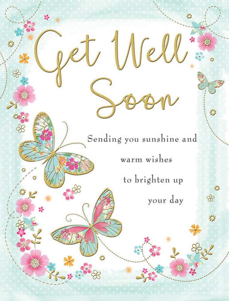 Piccadilly Greetings Traditional Occasion Card Get Well - 8 x 6 inches