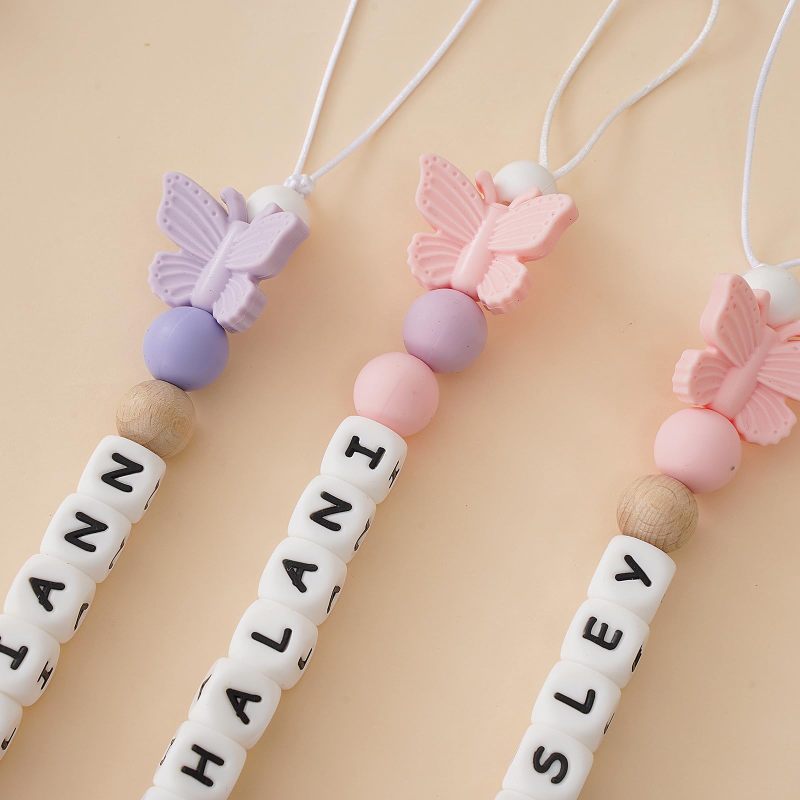 Personalized Baby Pacifier Clip with Name, Customized Name Silicone Holder Clip for Boy Girl