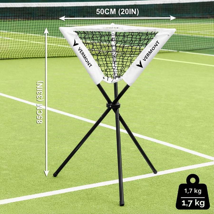 Vermont Tragbarer Pop-Up-Ball-Caddy – leichter faltbarer Aufbewahrungskorb für Tennis, Cricket, Baseball & Multisport-Training – hält bis zu 80 Bälle