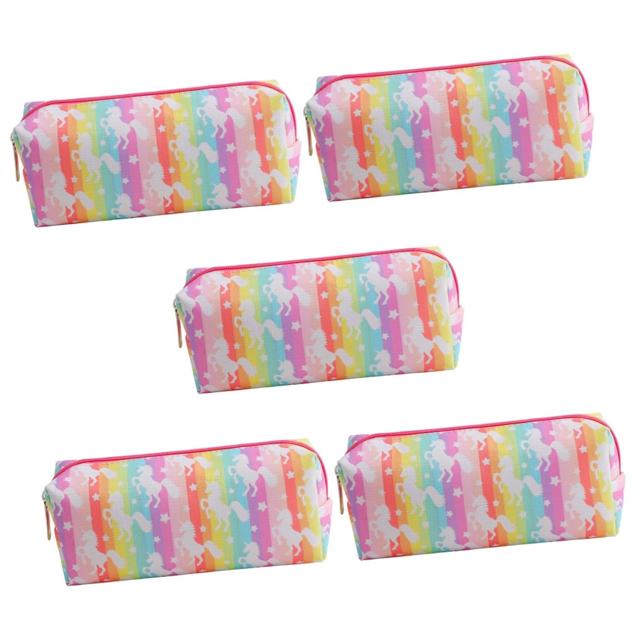 Gadpiparty 5 Pezzi Borsa per Unicorno Astuccio Decorativo per Cancelleria per Organizer Leggero e Portatile con Cerniera per Studenti