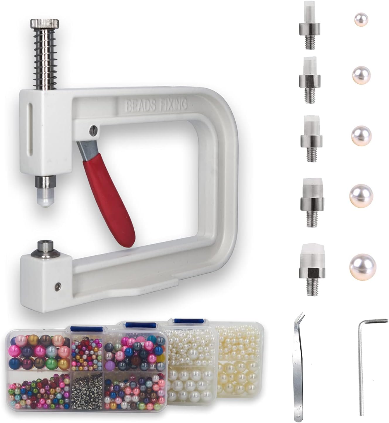 Hand Press Pearls Setting Machine with 3 Boxes Pearls
