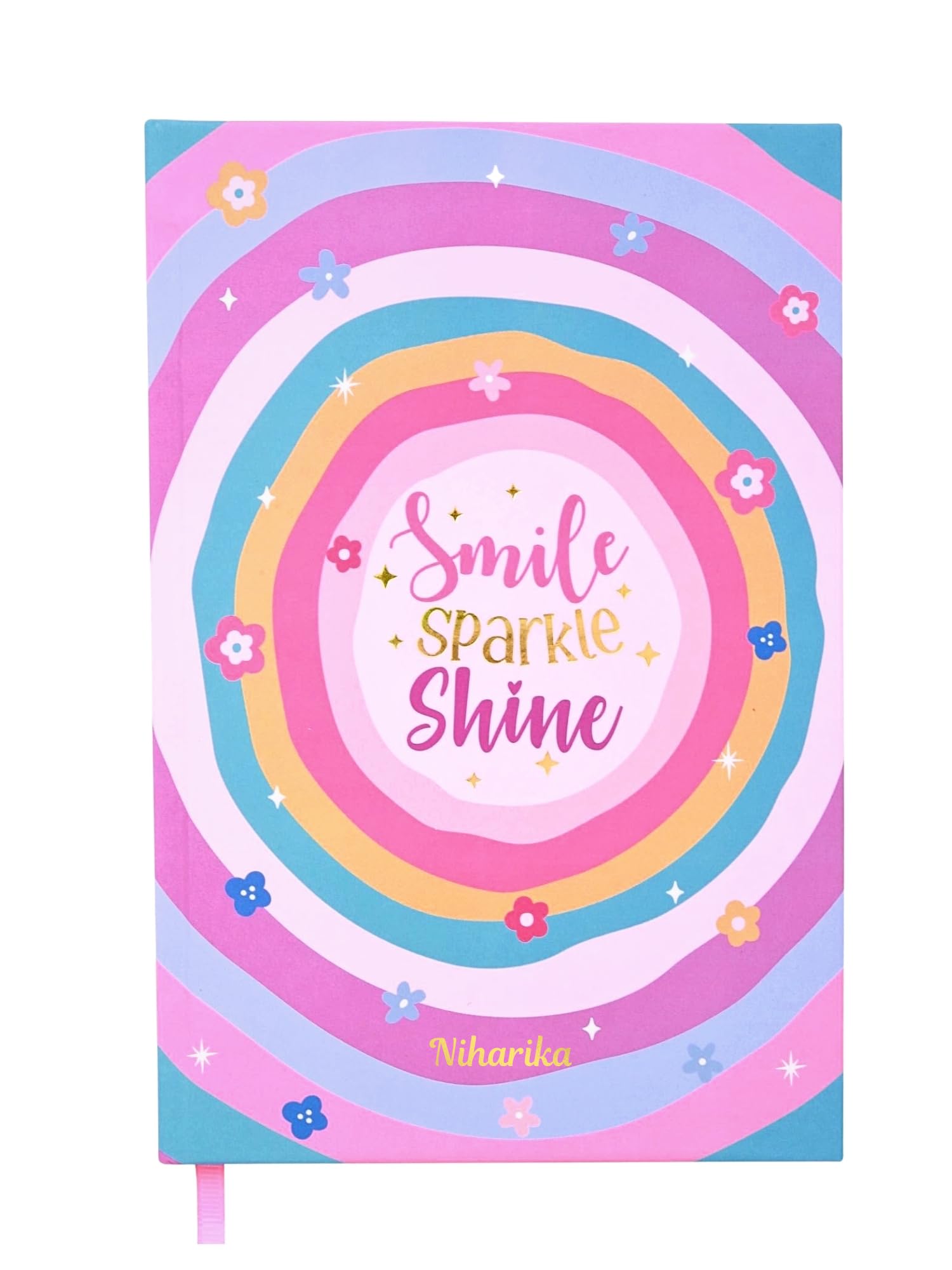 Personalized 12 Months Hard Bound Undated A5 Planner Gift Set for Women and Girls - Planner + Pen + Keychain + 180+ Stickers + 4 Notecards + 4 Quote Cards Packed in Gift Box (Joyful Sparkle)