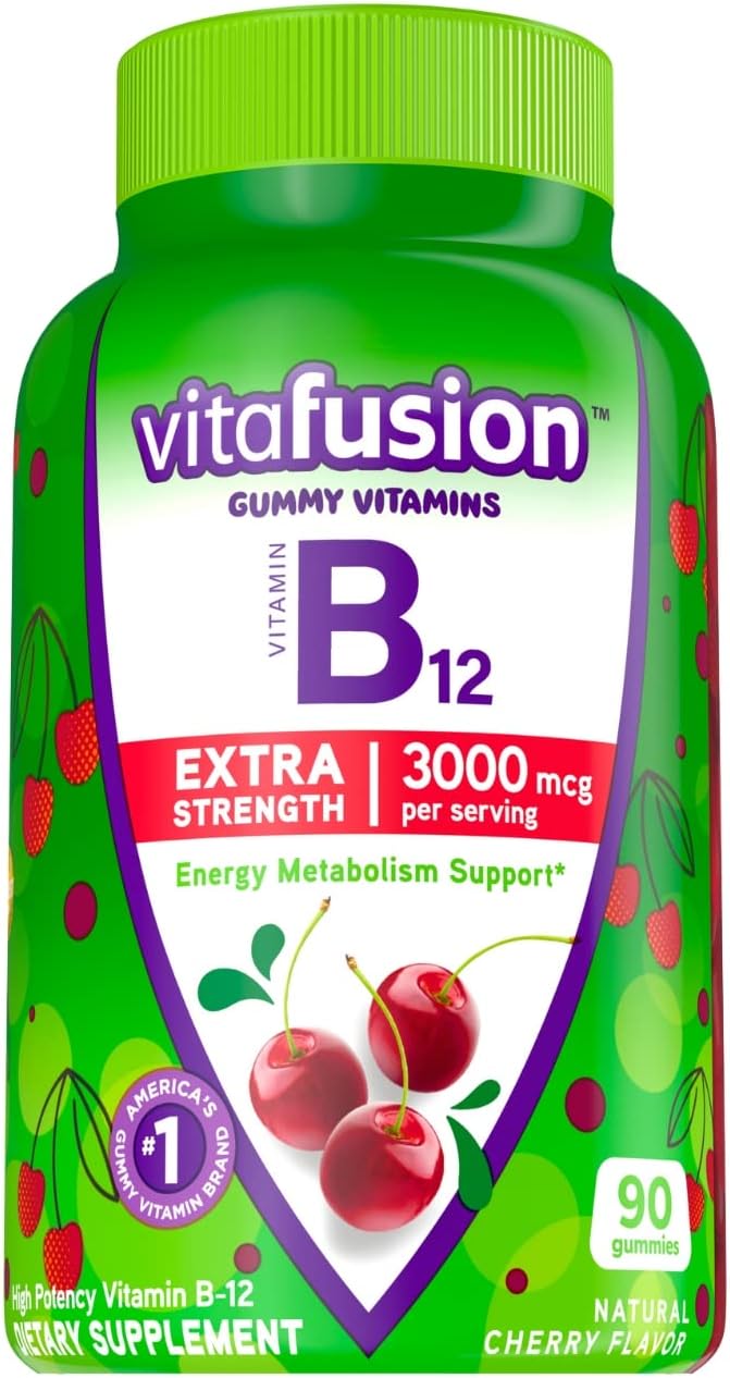 Extra Strength Vitamin B12 Gummy Vitamins, Cherry Flavored