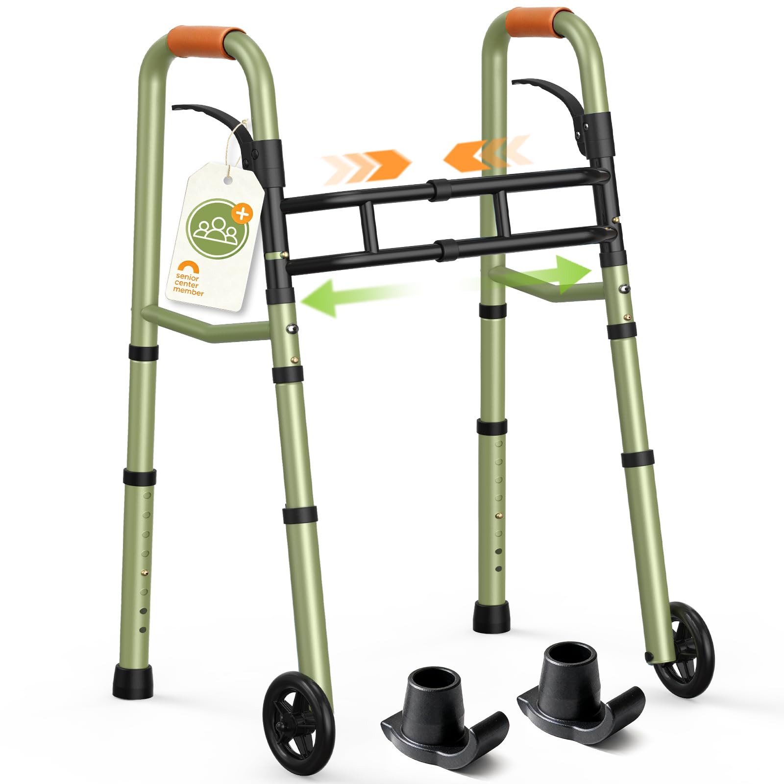 HOMENURSE Z3 Folding Walkers for Seniors w/Skis, Width & Height Adjustable — Amazon image 11