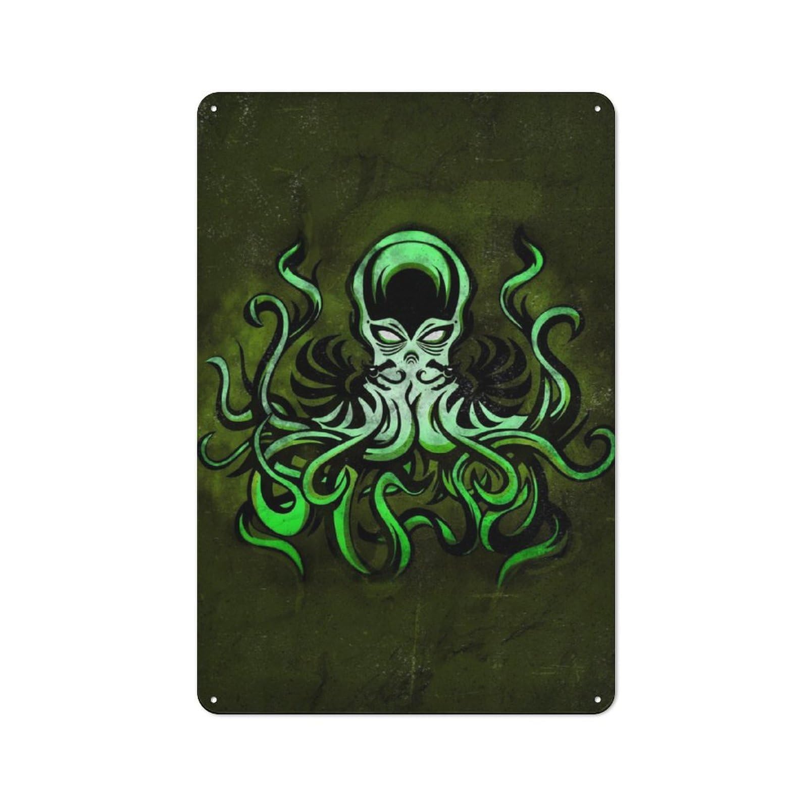 Junmoney Cthulhu In The Dark Rustic Tin Sign 30X20cm Featuring For Garage Wall, For Vintage Wall Decor Fans, For Home Office And Studio Walls