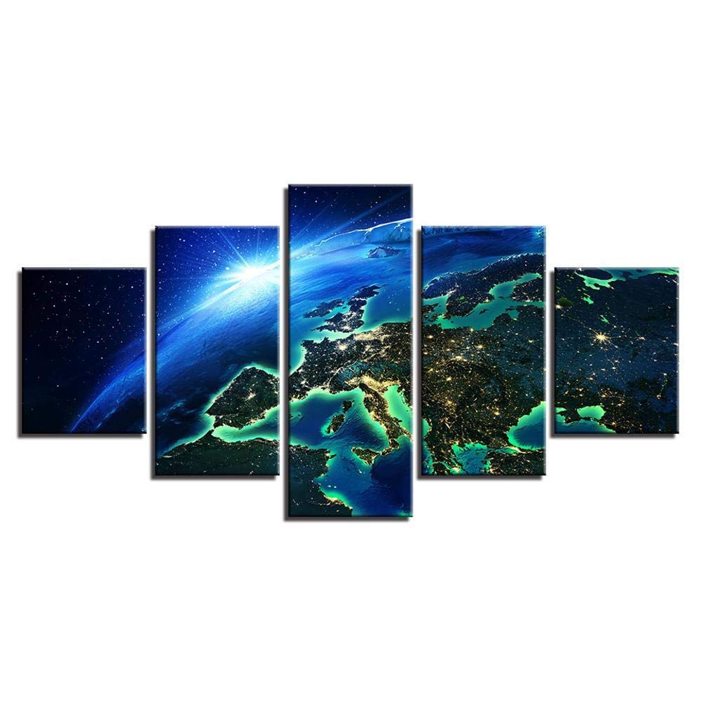 Peinture à l’huile moderne planet pour décorer un salon contemporain et cosy