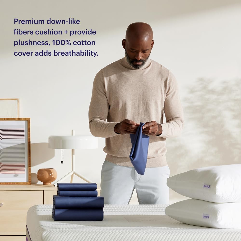 Purple Cloud Pillow - Standard Size, Hypoallergenic Gel Fiber Fill for Plush, Cloud-Like Comfort - Molds to Support Head & Neck, Won’t Clump or Flatten - Image 5