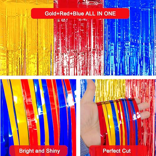 image for Satankya Paw Puppy Patrol Birthday Decorations, 2 Pack Gold Red and Bl