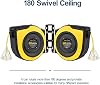 Retractable Extension Cord Reel, 65 Feet 12 AWG/3C SJTOW Heavy Duty Power Cord,15 AMP Circuit Breaker, 3-Lighted Triple Outlets, Ceiling or Wall Mount,Yellow