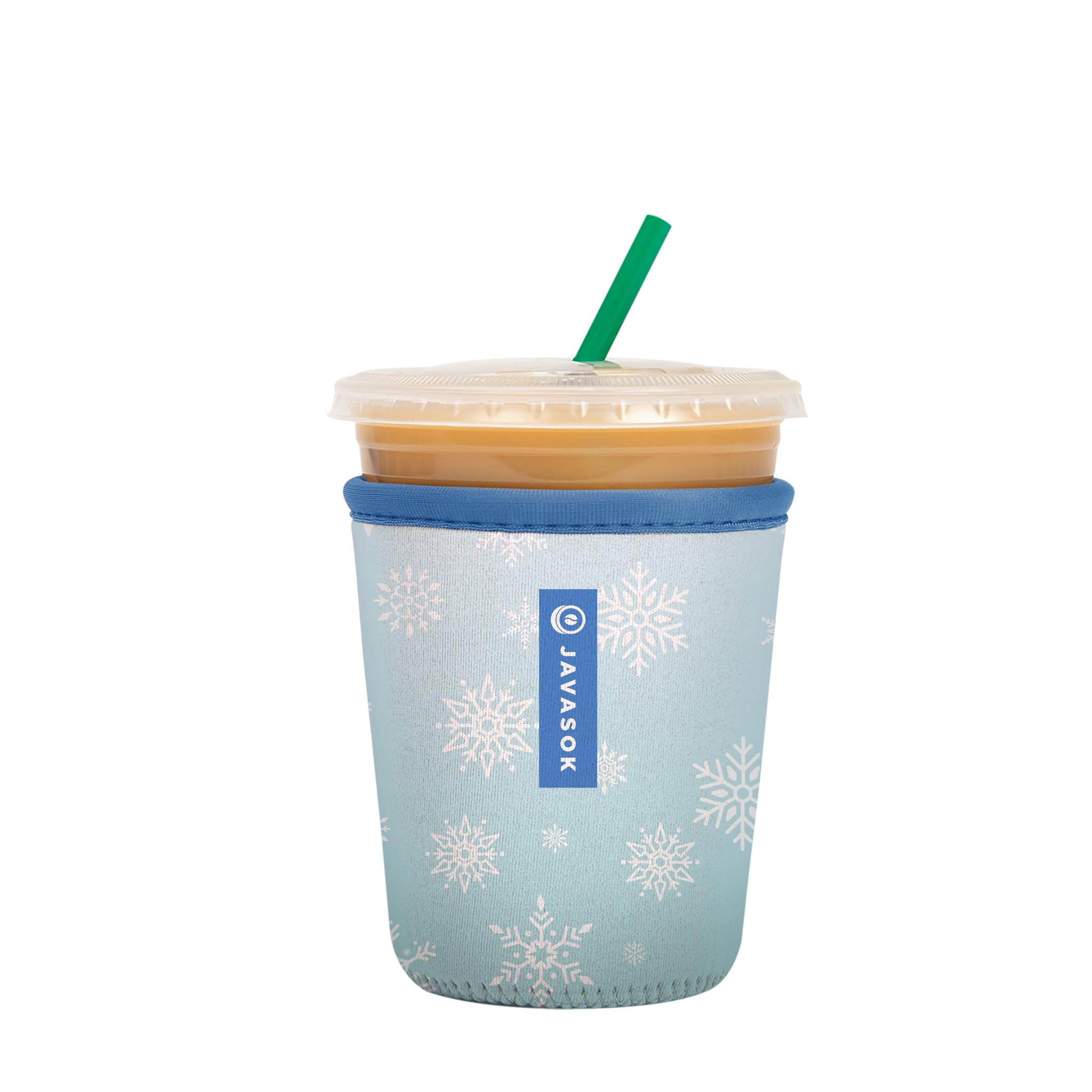 Sok It JavaSok Iced Coffee &amp; Cold Soda Insulated Neoprene Cup Sleeve (Let It Snow, Small: 16-20oz)