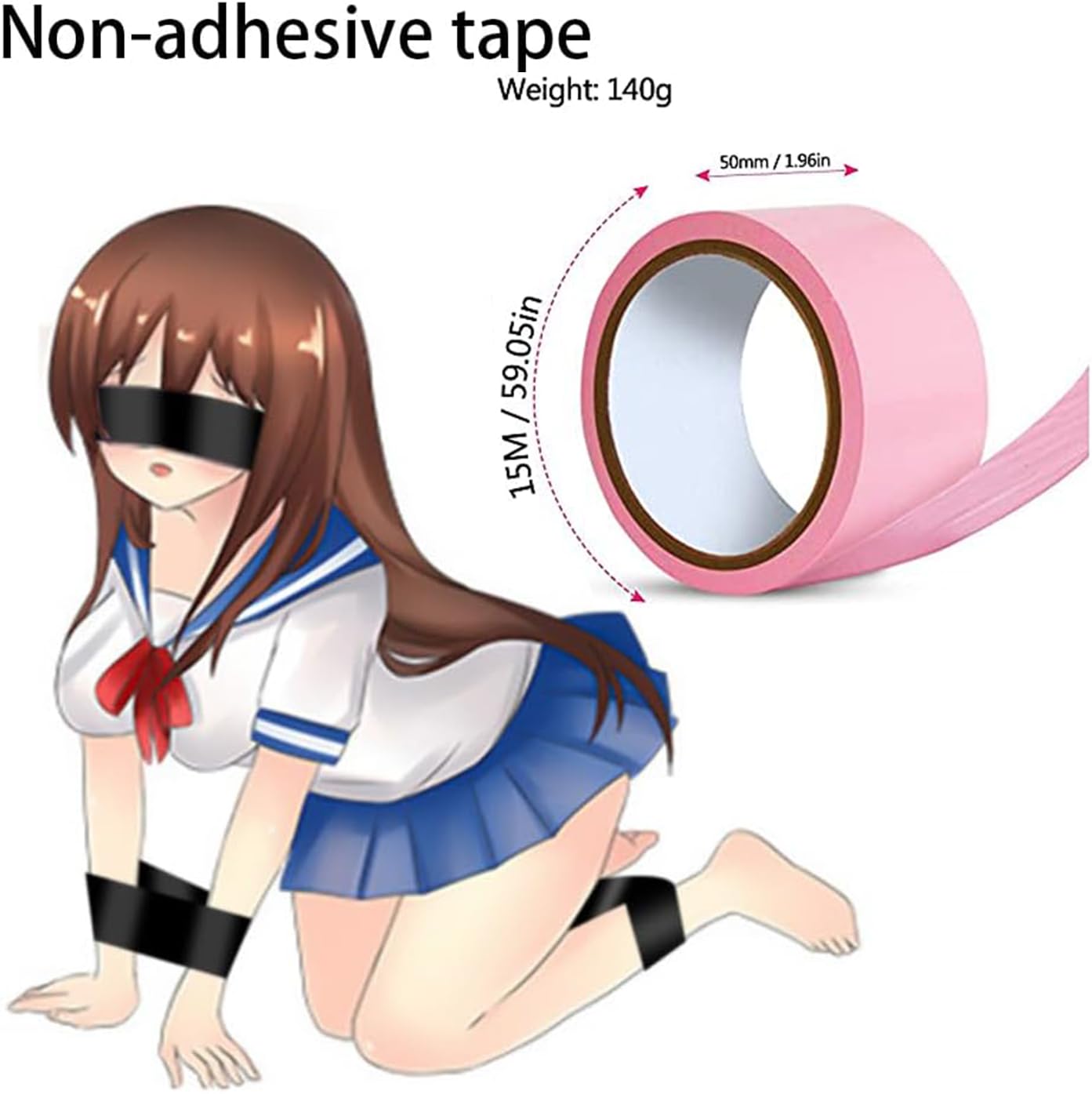 Nastro Non Adesivo Lungo 10 M, Non Adesivo Ai Capelli, Non Danneggia La Pelle, Accessori per Il Fitness-H