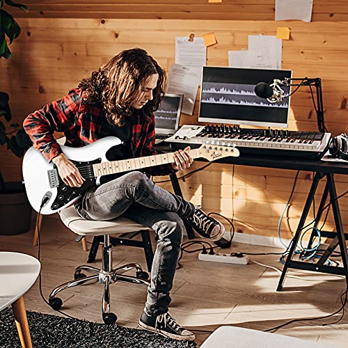 Image of GLARRY Full Size Electric Guitar for Music Lover Beginner with 20W Amp and Accessories Pack Guitar Bag (WHITE, 39 inch Right Handed)