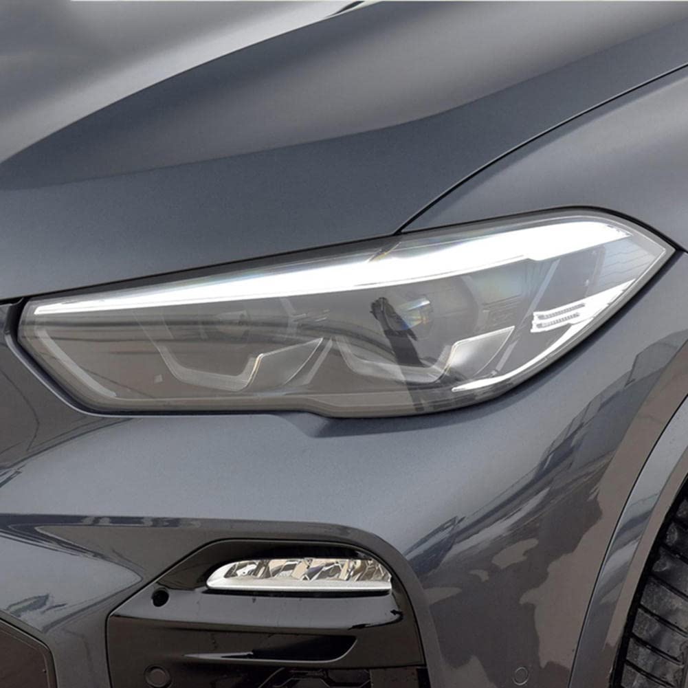 2 Pezzi Auto Faro Tinta Nero Pellicola Protettiva Vinile Protezione Adesivo TPU Trasparente, per BMW X5 F15 M F85 G05 Accessori