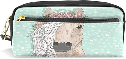 Miniatura 1 de Estuche para lápices de caballo de flores para niños, estudiantes, papelería, estuche para lápices, bolsa para niños y niñas, organizador de