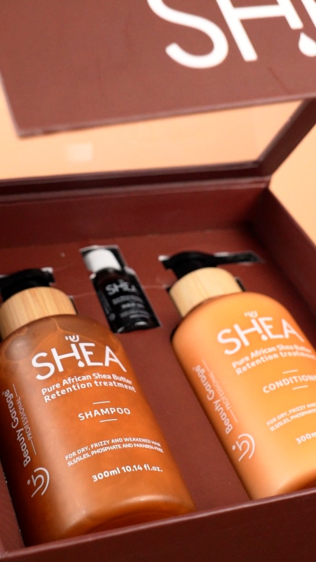 Beauty Garage Shea Hair Care Gift Set (Shampoo 300ml, Conditioner