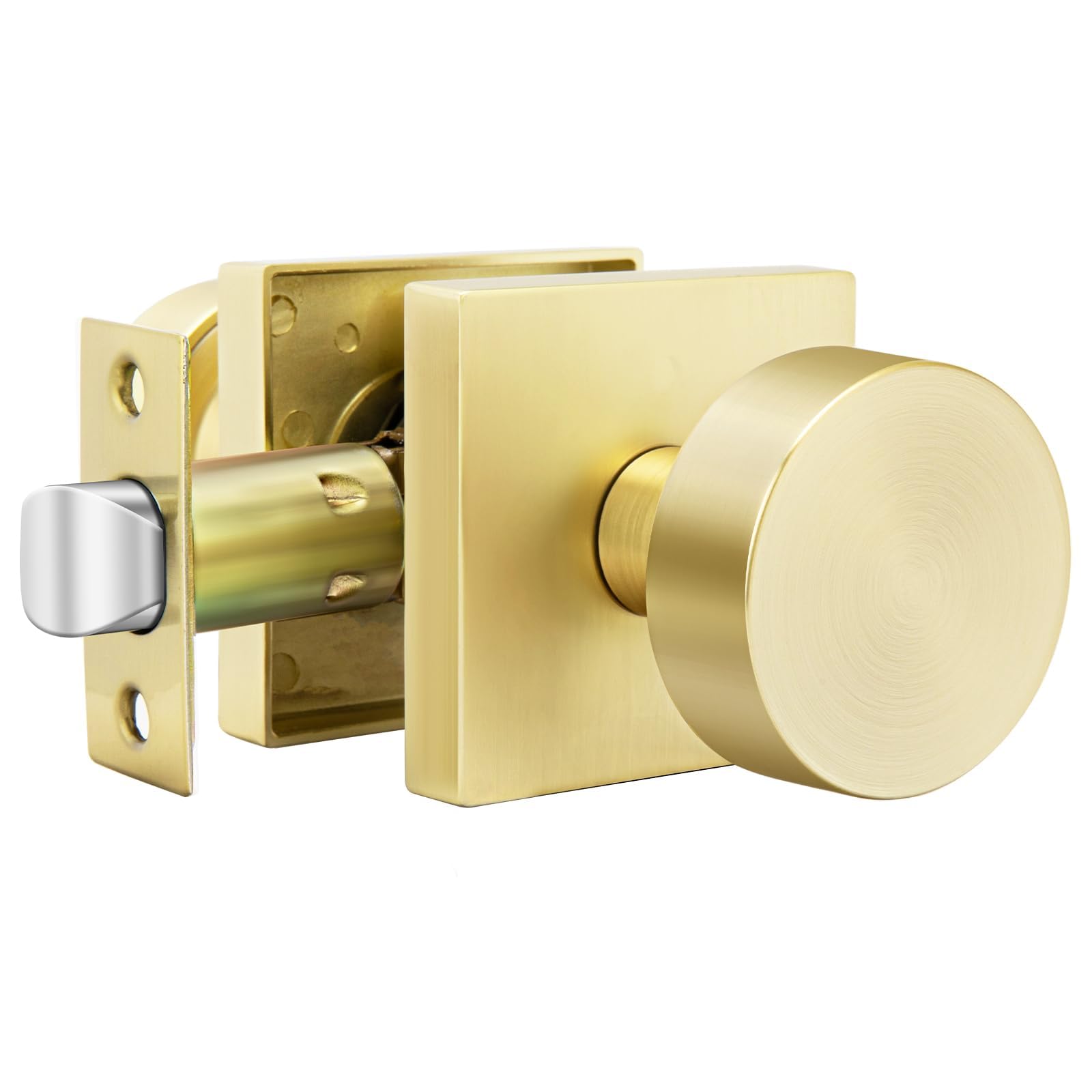Gold Door Knobs - 6 Pack Zinc Alloy -14