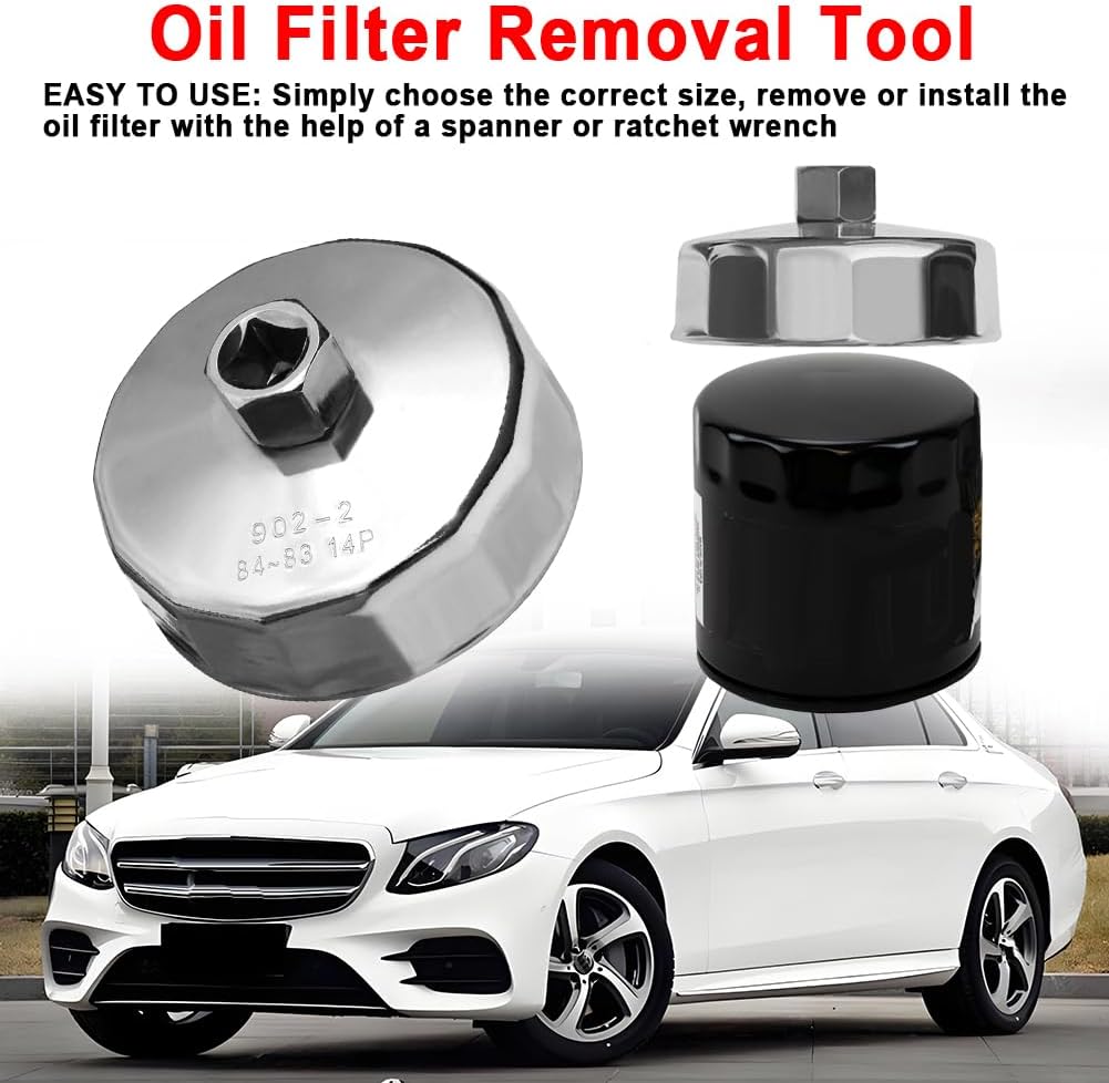 84mm 14 Flutes Oil Filter Wrench Compatible with Mercedes Benz Jeep Dodge 3.0L Diesel Engines Oil Filter Socket/Cap Housing Removal Tool for Oil Changing,1PC