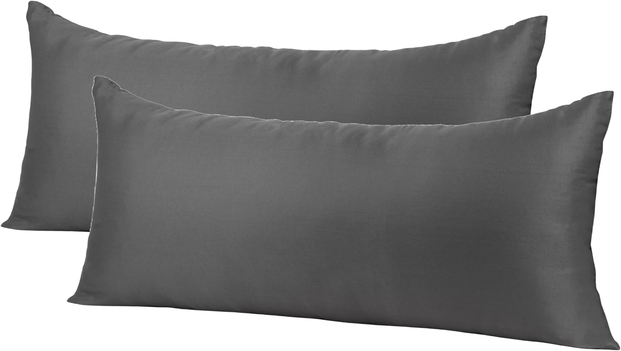 Perfect Sleeper 12x24 Inch Rectangular Very Soft Cushion Lumbar Plain Pillow Filler with Coordinated Set of 2 Cushion Fillers - Polyester Fiber Fill for Comfort and Style - Grey