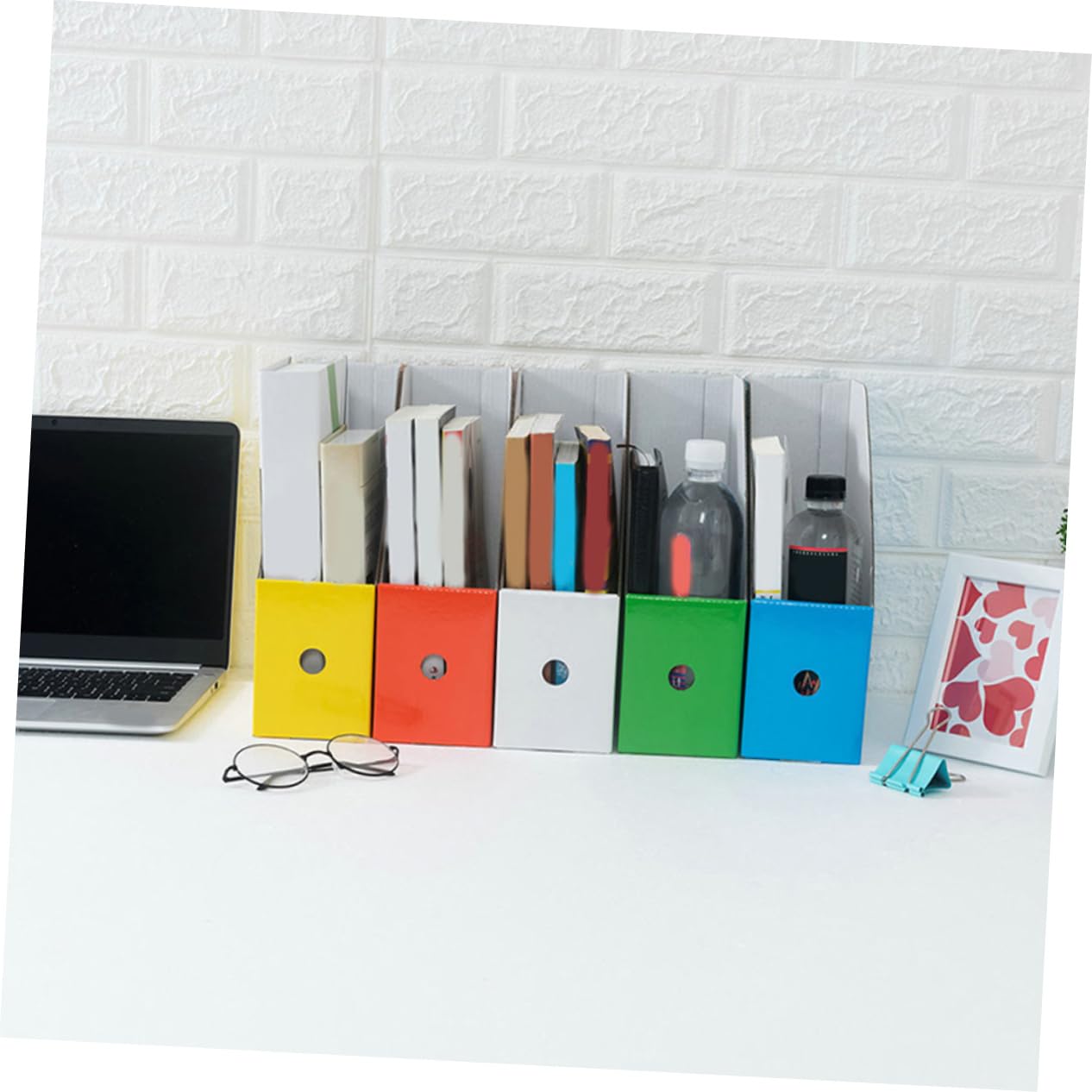 Bunte Schreibtisch-Ordner, gebogene Dokumentenhalter für Büro, mehrfarbig, Sto Soluts, professionelles Schreibtischzubehör für effizientes Nizat, 6 Stück