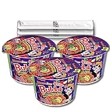 Buldak Ramen Noodles - Habanero Lime Flavor - Big Bowl 3 Pack - Spicy Ramen Noodles Buldak Ramen Korean Spicy Hot Chicken Stir-Fried Noodles Big Bowl Bundle with 3 ALL.FOR.YOU. Branded Chopsticks