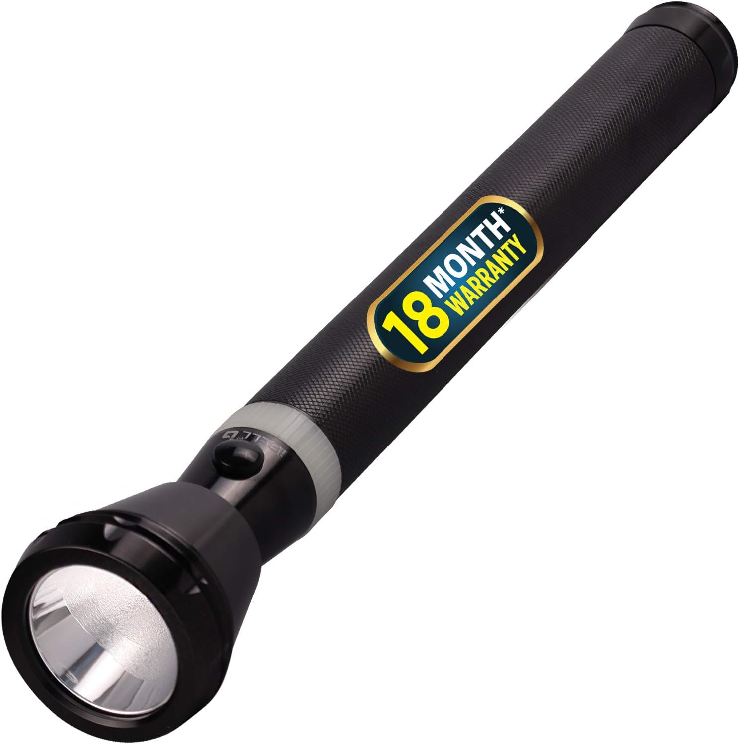 FL8389 Rechargeable Flashlight Torch, Ultra Long Beam Range, Aircraft Aluminium Body, Super Bright LED Light, Black, 1800 Lumen