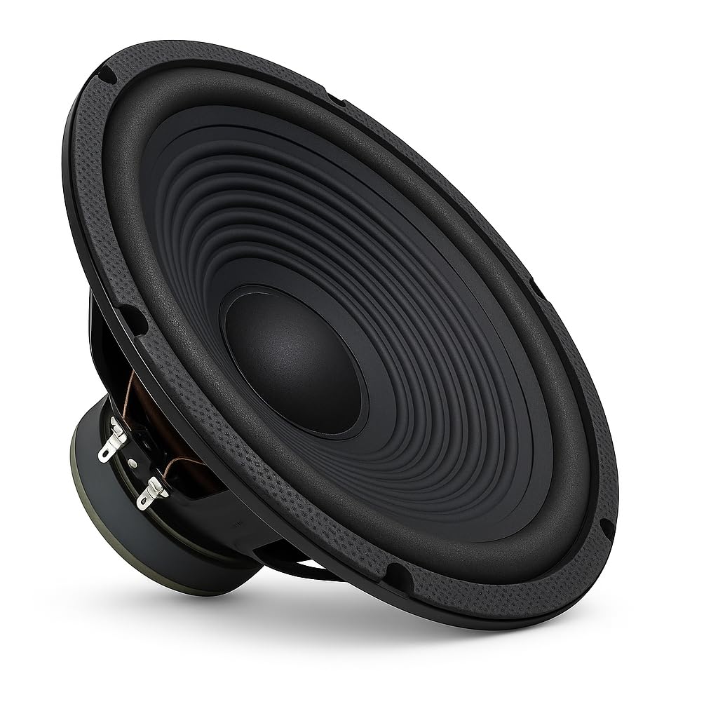 Professional 10-Inch Speaker, Black, 90W Power Output, 4 Ohm Impedance, Heavy Magnet Design for Deep Bass, Audio System Component