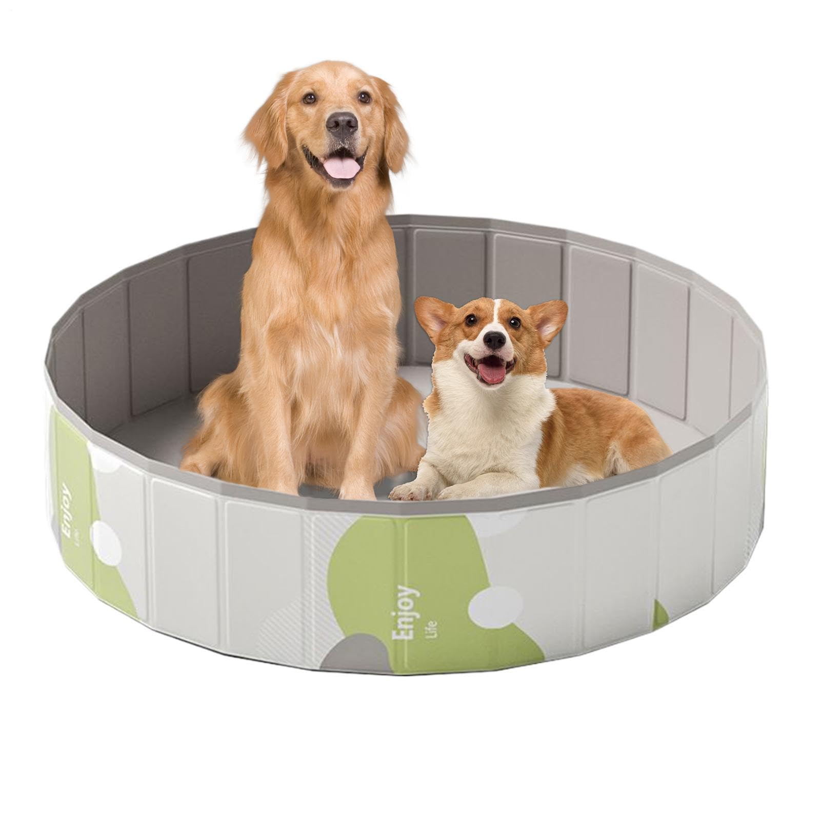 Foldable Dog Pool | PVC Dog Bathtub | Portable Pet Bath Tub Wading Pools, with No Inflation Needed, for Kids and Puppy Small Medium Large Dogs