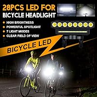 Vista 2 de Sidaqi Luz de bicicleta 28LED USB recargable faro de bicicleta con cuerno 7 modos impermeable súper brillante luces de bicicleta para montar