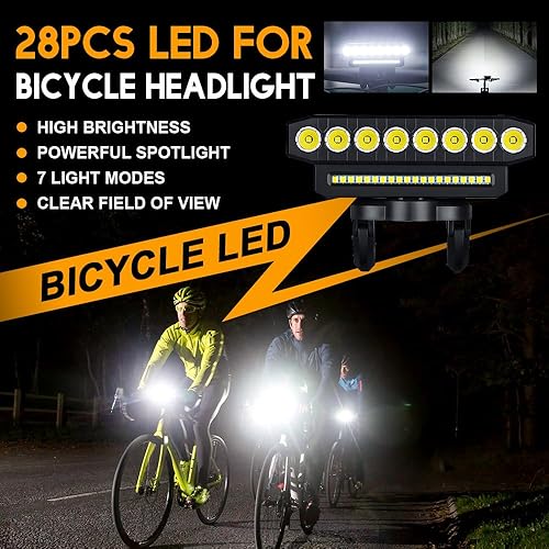 Miniatura 2 de Sidaqi Luz de bicicleta 28LED USB recargable faro de bicicleta con cuerno 7 modos impermeable súper brillante luces de bicicleta para montar de