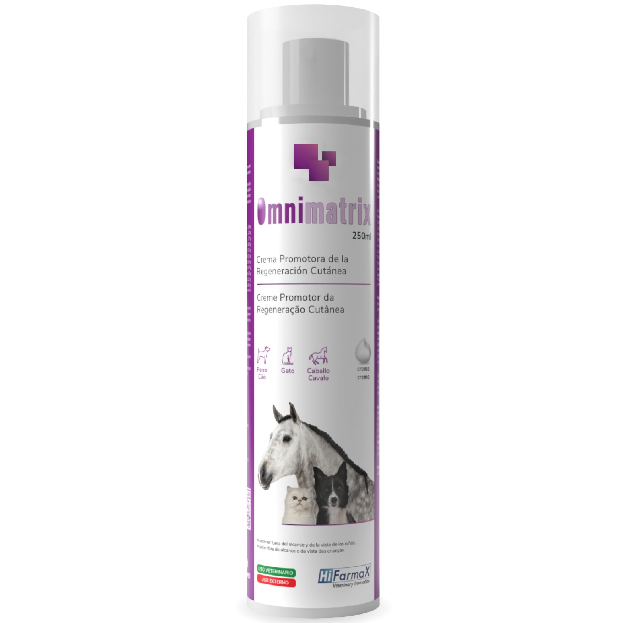 Omnimatrix Hifarmax - Crema Cicatrizante para Perros, Gatos y Caballos | Antiinflamatorios para Perros y Otras Mascotas, Ideal para la Cicatrización de Heridas | Tubo de 250ml
