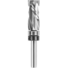 SpeTool Ultra Hard Compression Top Bearing Flush Trim Router Bit 1/4" Shank 1/2" Cutting Diameter Extra Long Spiral Pattern Template Router Bit for Woodworking Edge Trimming