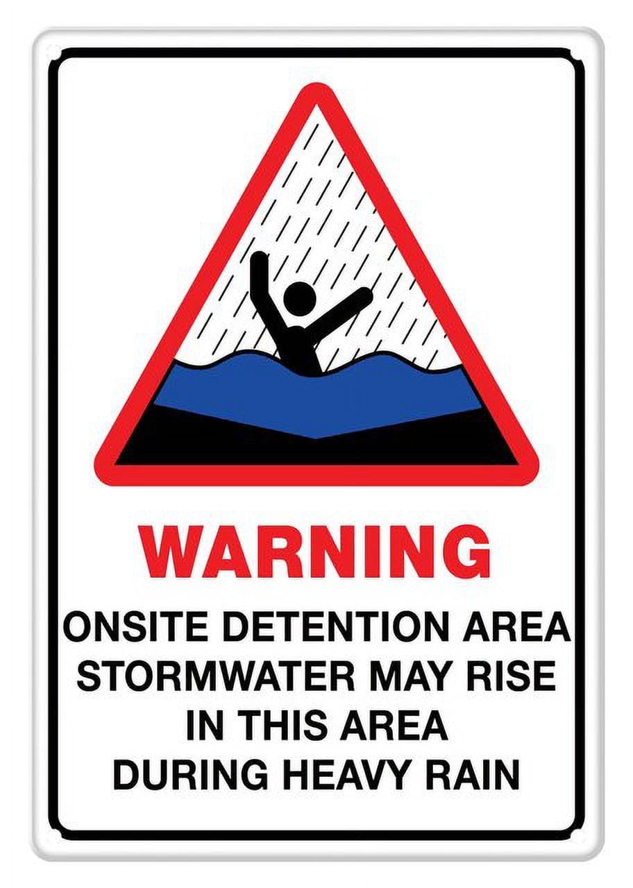peiyeety Warning Onsite Detention Area Aluminum Tin Sign for Home Kitchen Wall Decor 12X8Inch