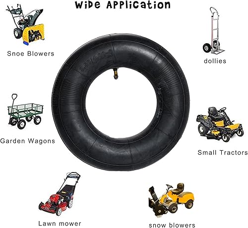 Miniatura 6 de JJDD Carkio - Tubos interiores de repuesto prémium 4.10-63.50-6 para neumáticos utilitarios con vástago de válvula doblado TR87 compatible con