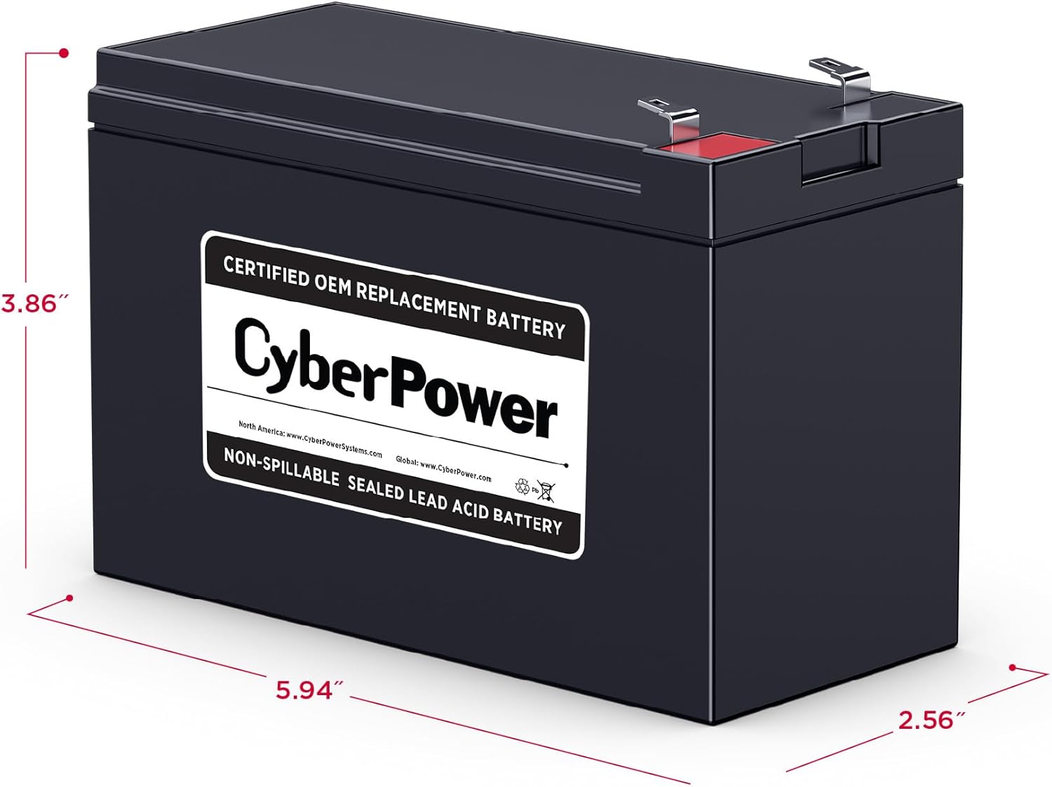 CyberPower RB1280 UPS Replacement Battery Cartridge, Maintenance-Free, User Installable, 12V/8Ah